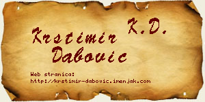 Krstimir Dabović vizit kartica